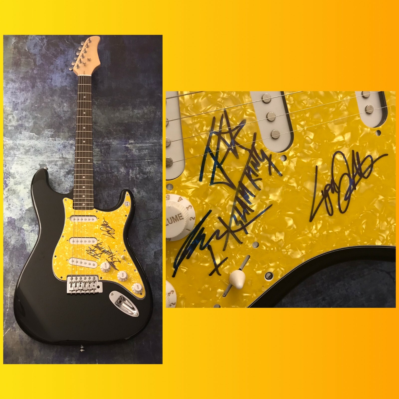 GFA Jason Evans x3 Band * INGESTED * Signed Electric Guitar PROOF COA