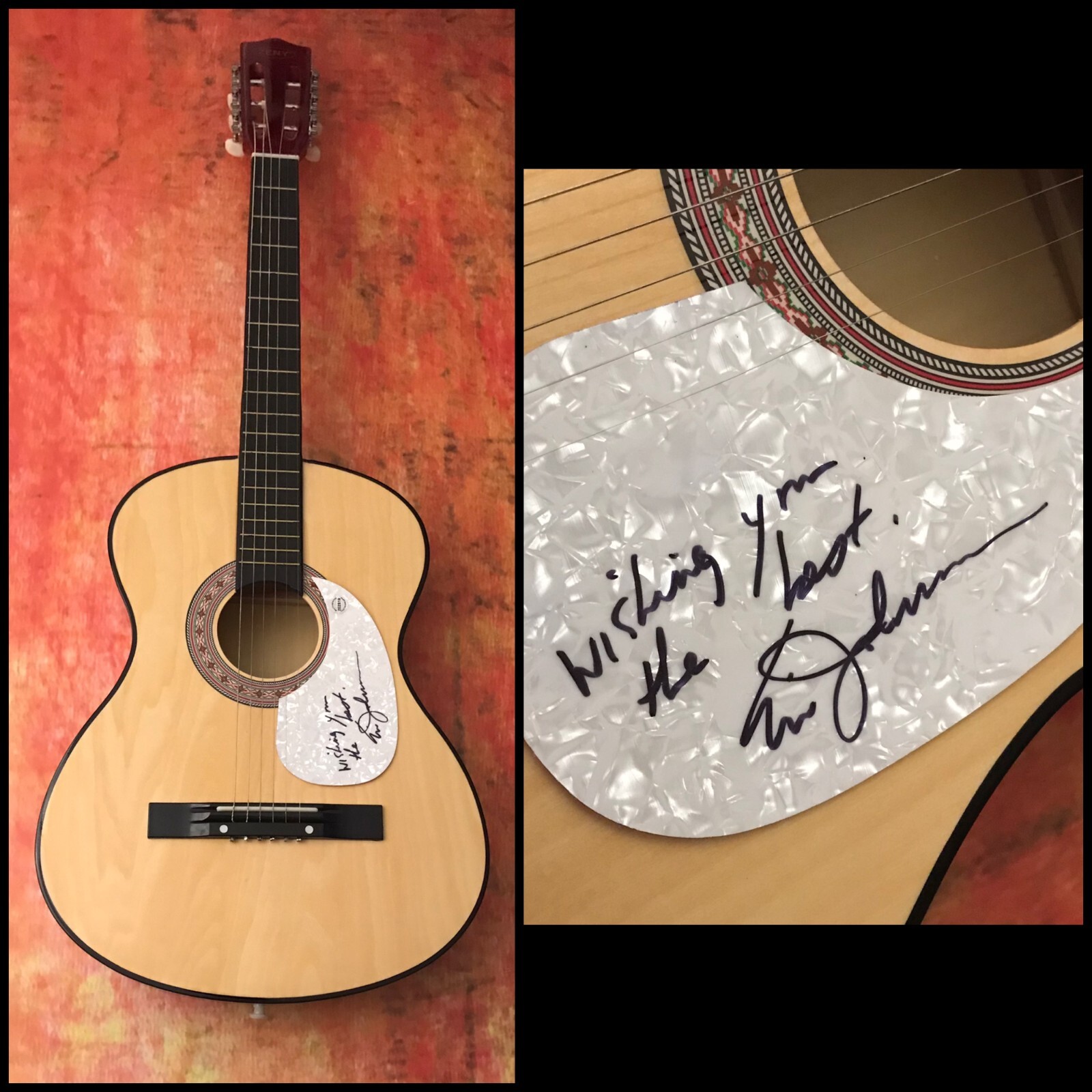GFA Cliffs of Dover Guitarist * ERIC JOHNSON * Signed Acoustic Guitar E4 COA