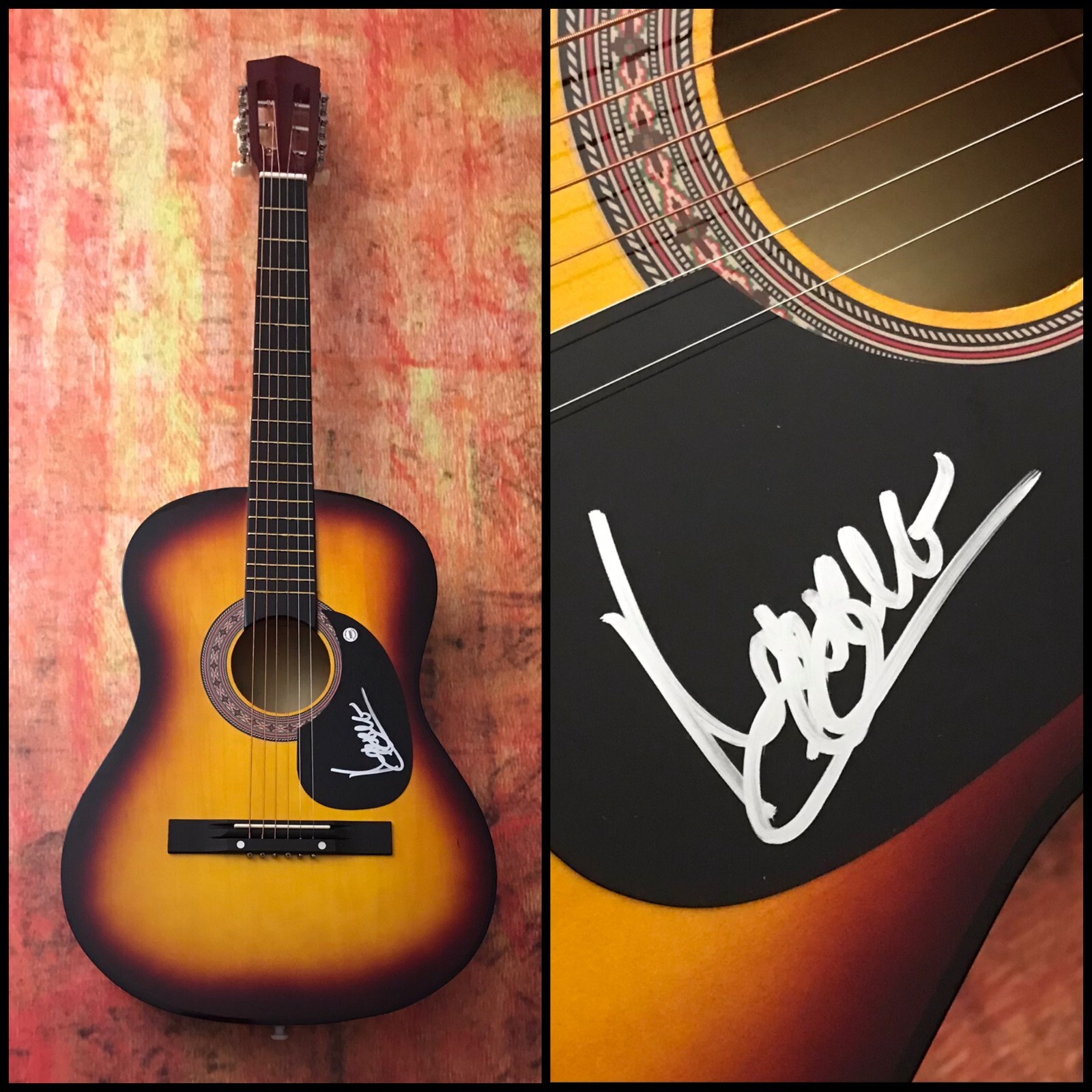 GFA Drift Away Follow Me * UNCLE KRACKER * Signed Black Acoustic Guitar COA