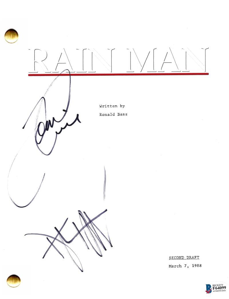 TOM CRUISE DUSTIN HOFFMAN RAIN MAN SIGNED FULL SCRIPT AUTOGRAPH BECKETT LOA
