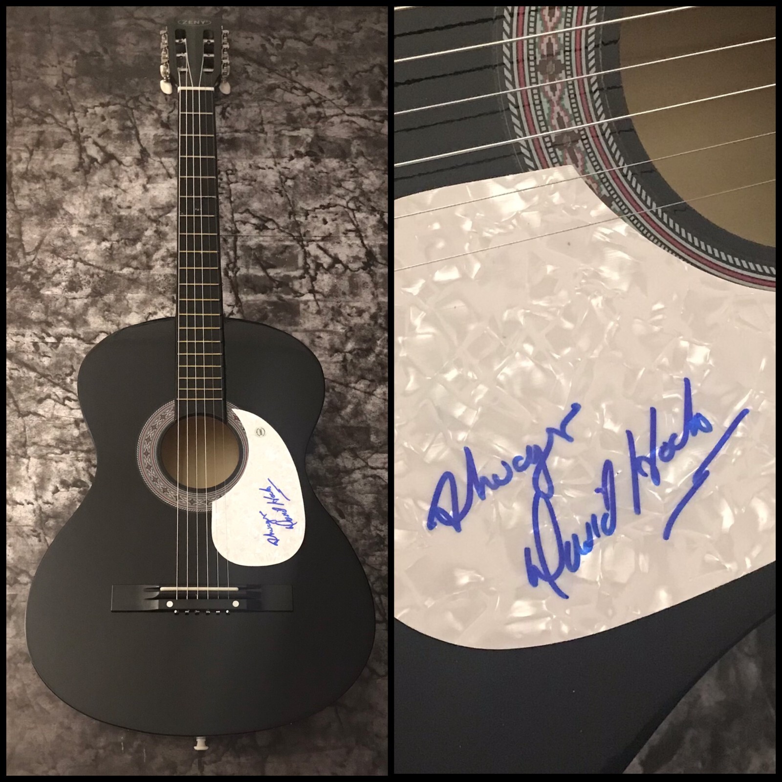 GFA The Village People Construction * DAVID HODO * Signed Acoustic Guitar COA