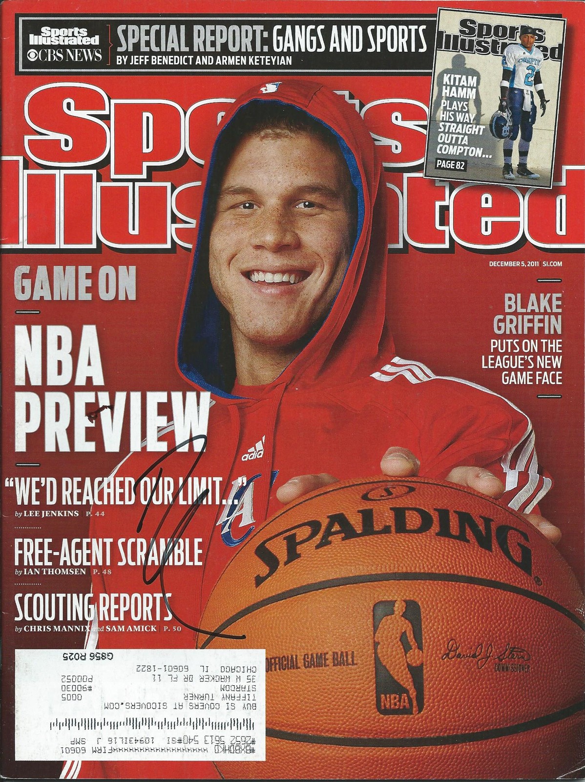 **GFA SPORTS ILLUSTRATED *BLAKE GRIFFIN* SIGNED SI MAGAZINE AD1 COA** COLLECTIBLE MEMORABILIA