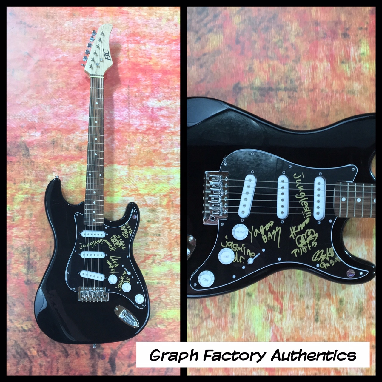 GFA Japanese Punk Rock Band * JUNGLES * Signed Electric Guitar LA1 COA