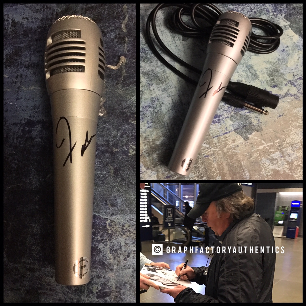 GFA Teen Idol - Turn Me Loose * FABIAN FORTE * Signed Microphone PROOF F1 COA