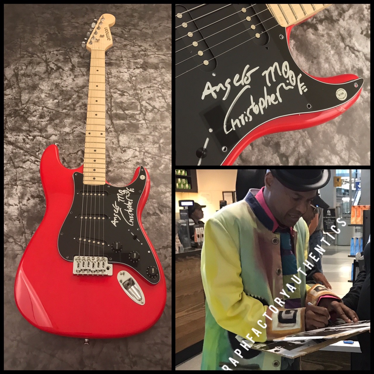 GFA Fishbone Lead Singer * ANGELO MOORE * Signed Electric Guitar PROOF A2 COA