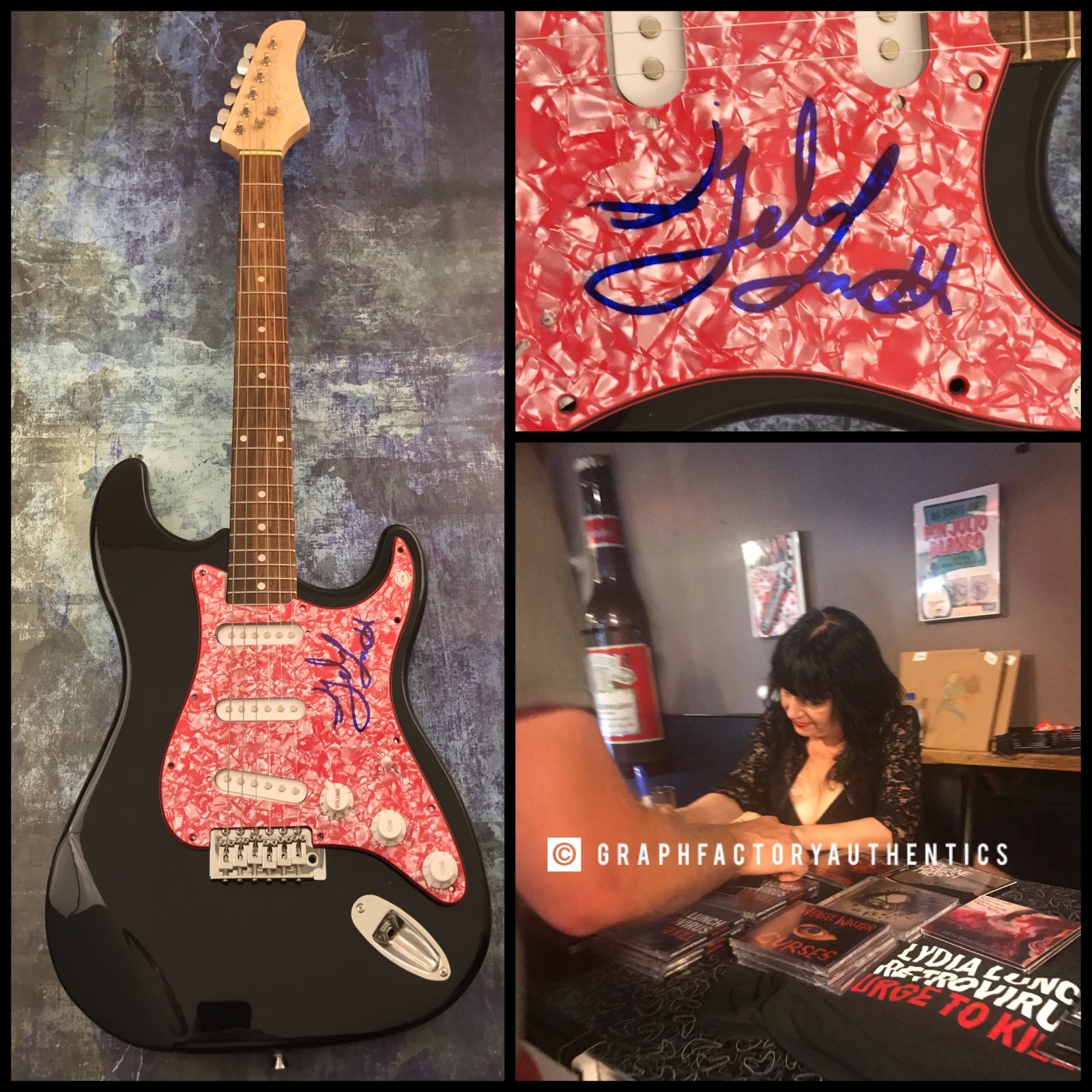GFA Teenage Jesus and the Jerks * LYDIA LUNCH * Signed Electric Guitar AD1 COA