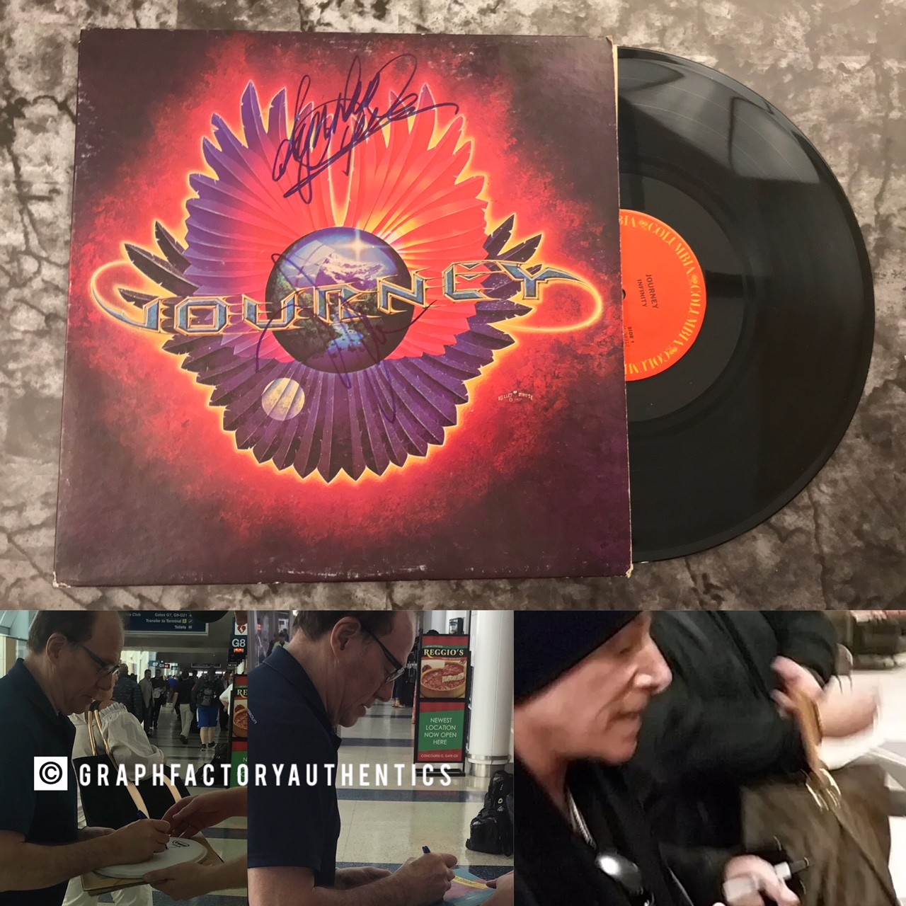 GFA Neal Schon & Aynsley Dunbar * JOURNEY * Signed Record Album PROOF J8 COA