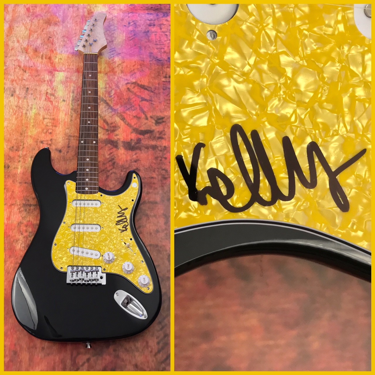 GFA Wet Band Singer * KELLY ZUTRAU * Signed Autographed Electric Guitar COA
