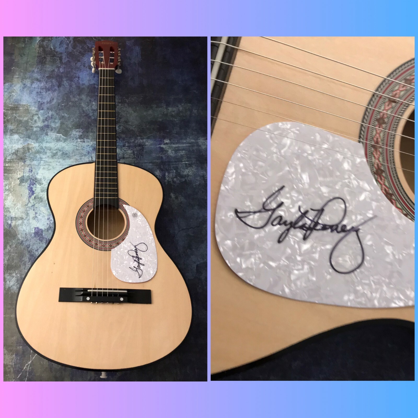 GFA I Want a Hippo for Christmas * GAYLA PEEVEY * Signed Acoustic Guitar G2 COA