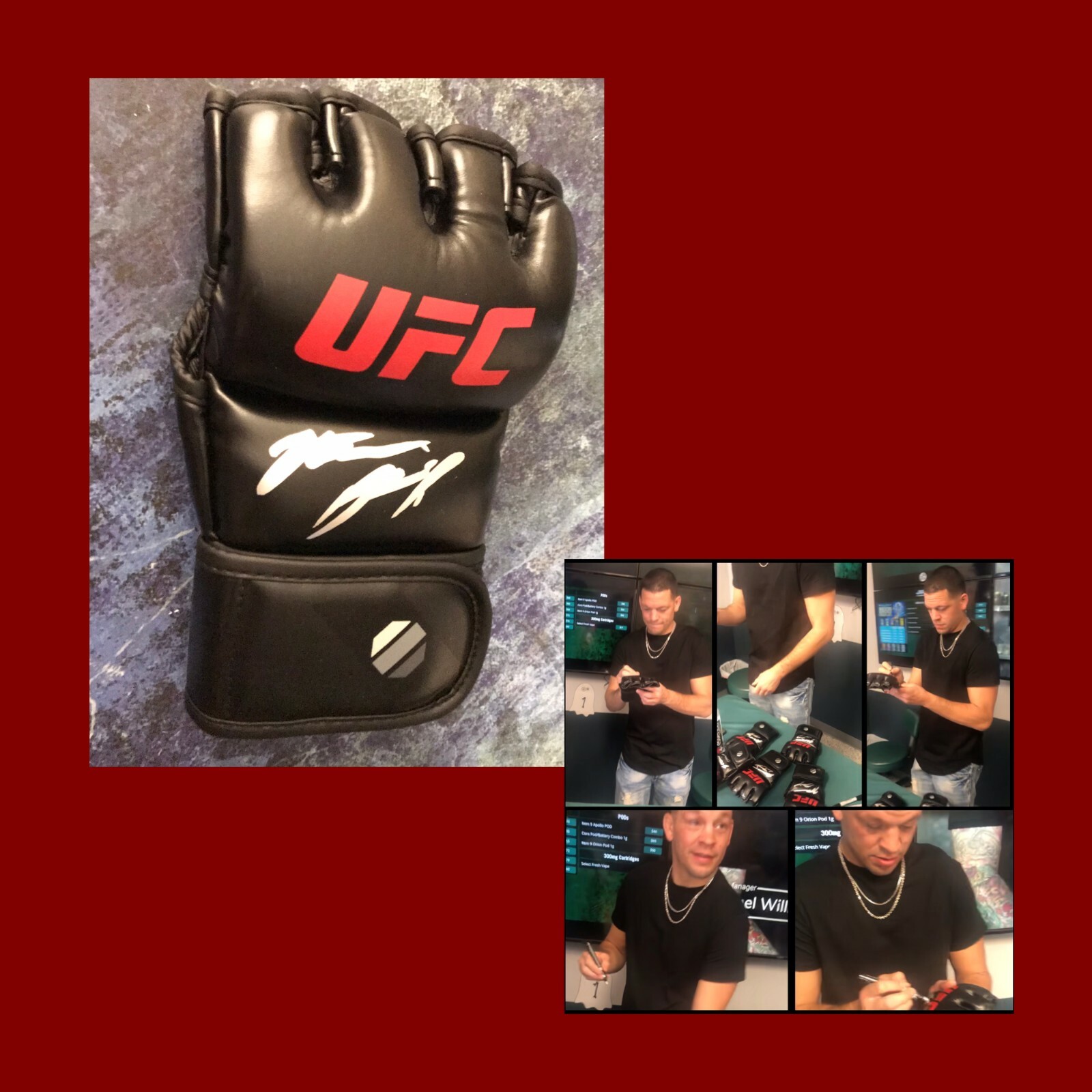 GFA The Ultimate UFC Fighter * NATE DIAZ * Signed New Glove EXACT PROOF N6 COA