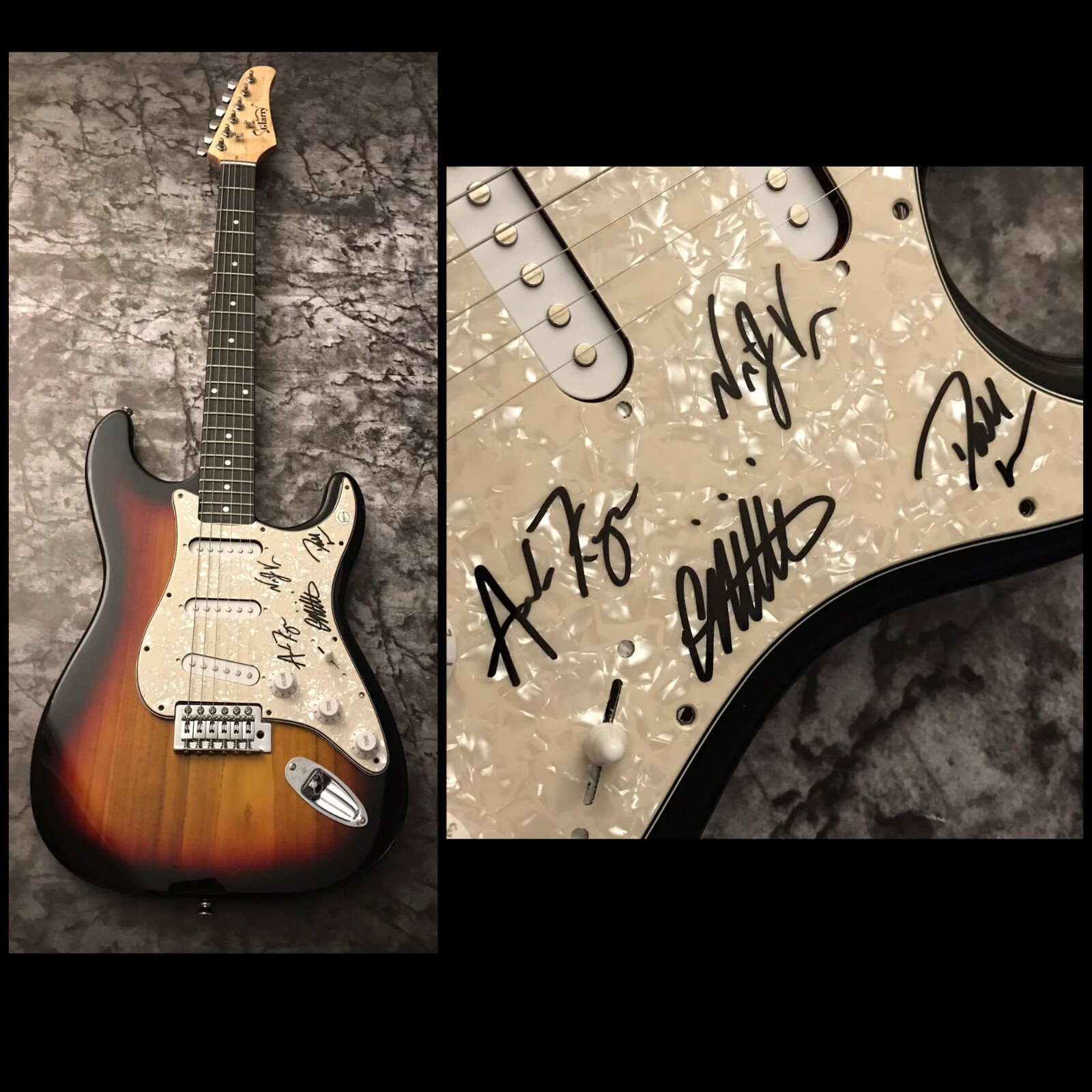 GFA Adornment Collin Walsh x4 Band * GRAYSCALE * Signed Electric Guitar G3 COA