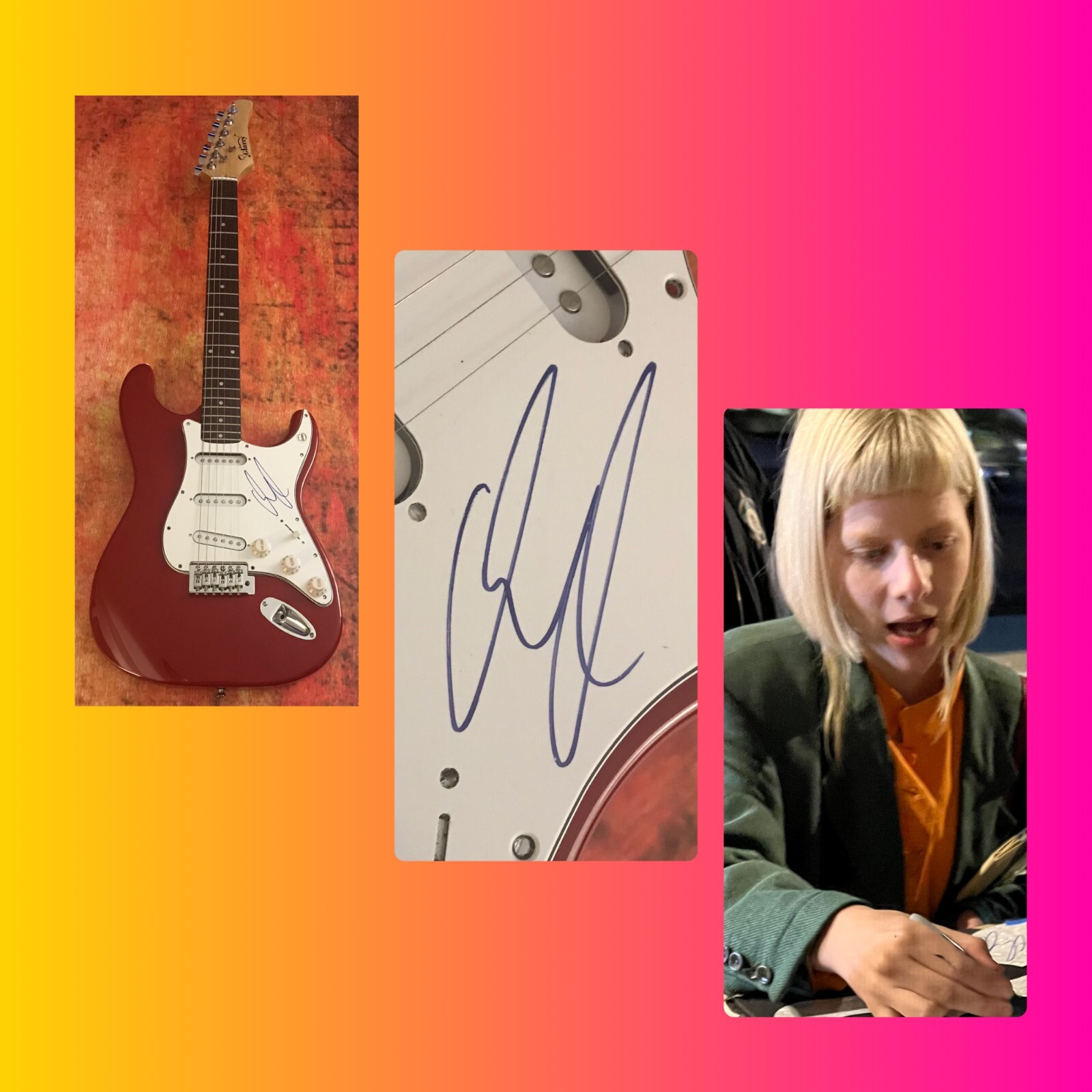 GFA Runaway Into the Unknown * AURORA * Signed Electric Guitar PROOF A3 COA