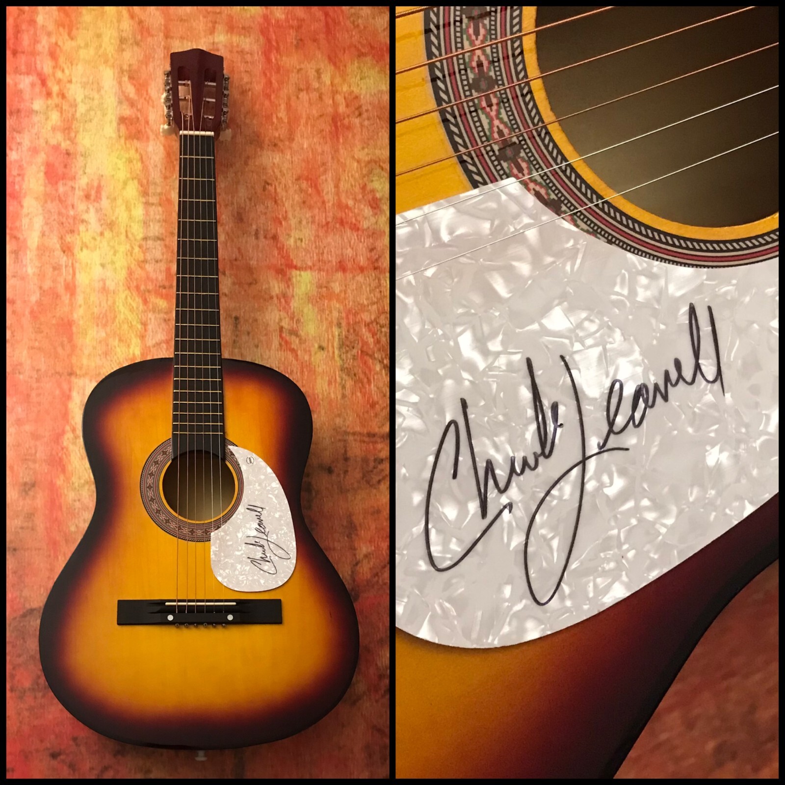 GFA Honky Tonk Woman Star * CHUCK LEAVELL * Signed Acoustic Guitar C5 COA
