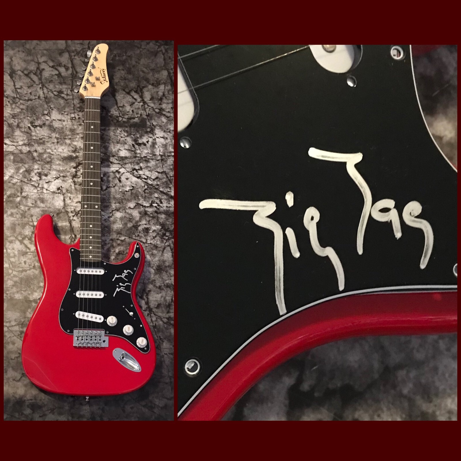 GFA Guns N' Roses * TEDDY ZIG ZAG * Signed Electric Guitar PROOF COA
