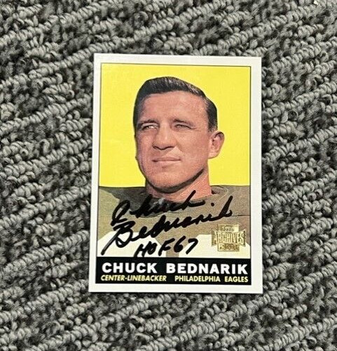 CHUCK BEDNARIK SIGNED AUTOGRAPHED 2001 TOPPS ARCHIVES #99 EAGLES
