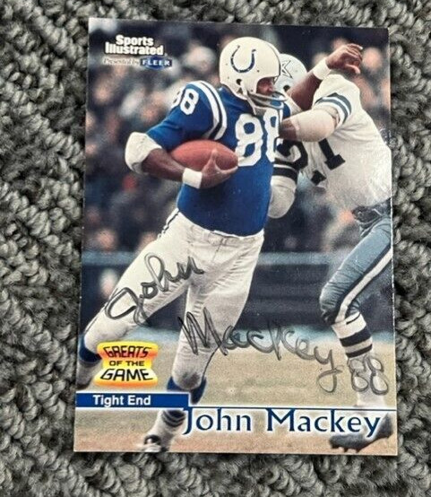 John Mackey signed autographed 1999 Fleer Sports Illustrated Greats of Game Card