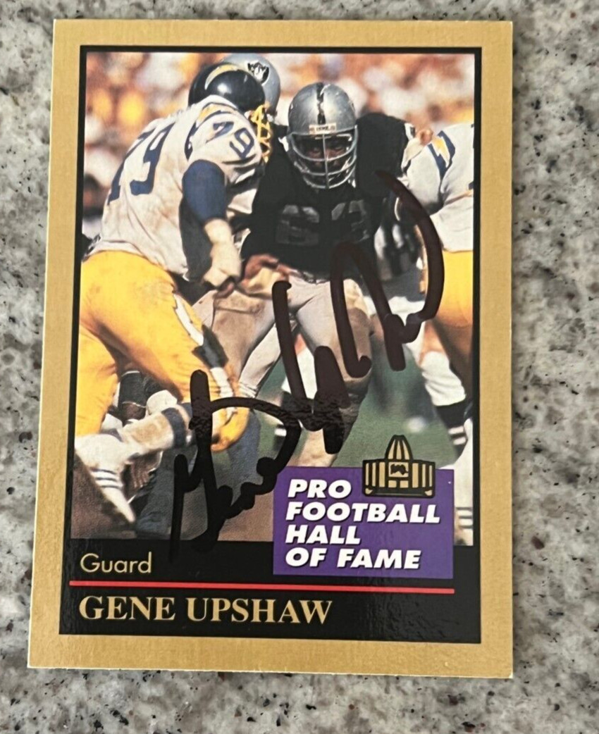 Gene Upshaw signed autographed 1991 Enor Card #144 Raiders