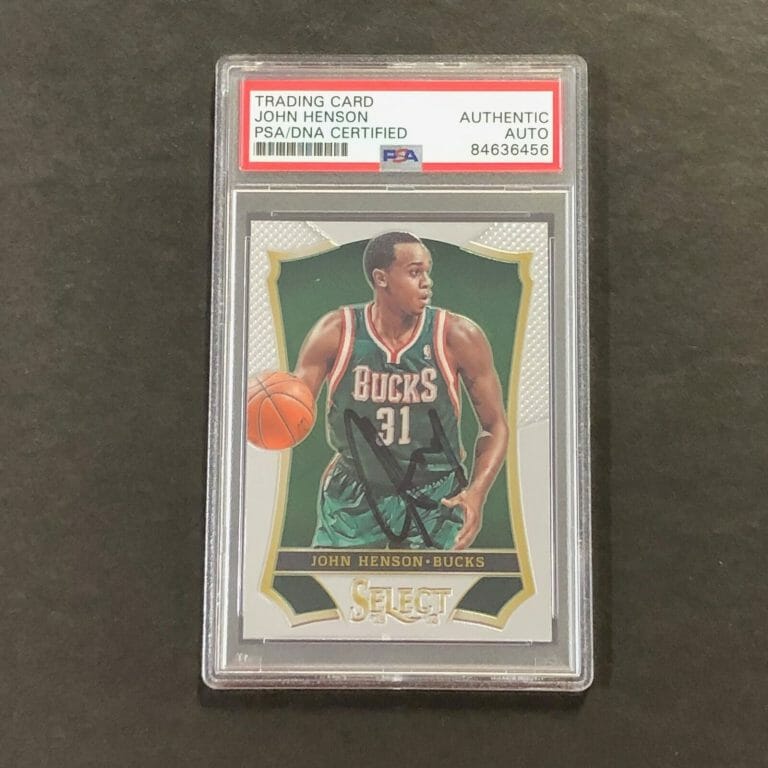 2013-14 PANINI SELECT #70 JOHN HENSON SIGNED CARD AUTO PSA SLABBED BUCKS COLLECTIBLE MEMORABILIA
