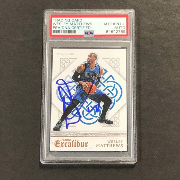 2015-16 PANINI EXCALIBUR #131 WESLEY MATTHEWS SIGNED CARD AUTO PSA SLABBED MAVER COLLECTIBLE MEMORABILIA