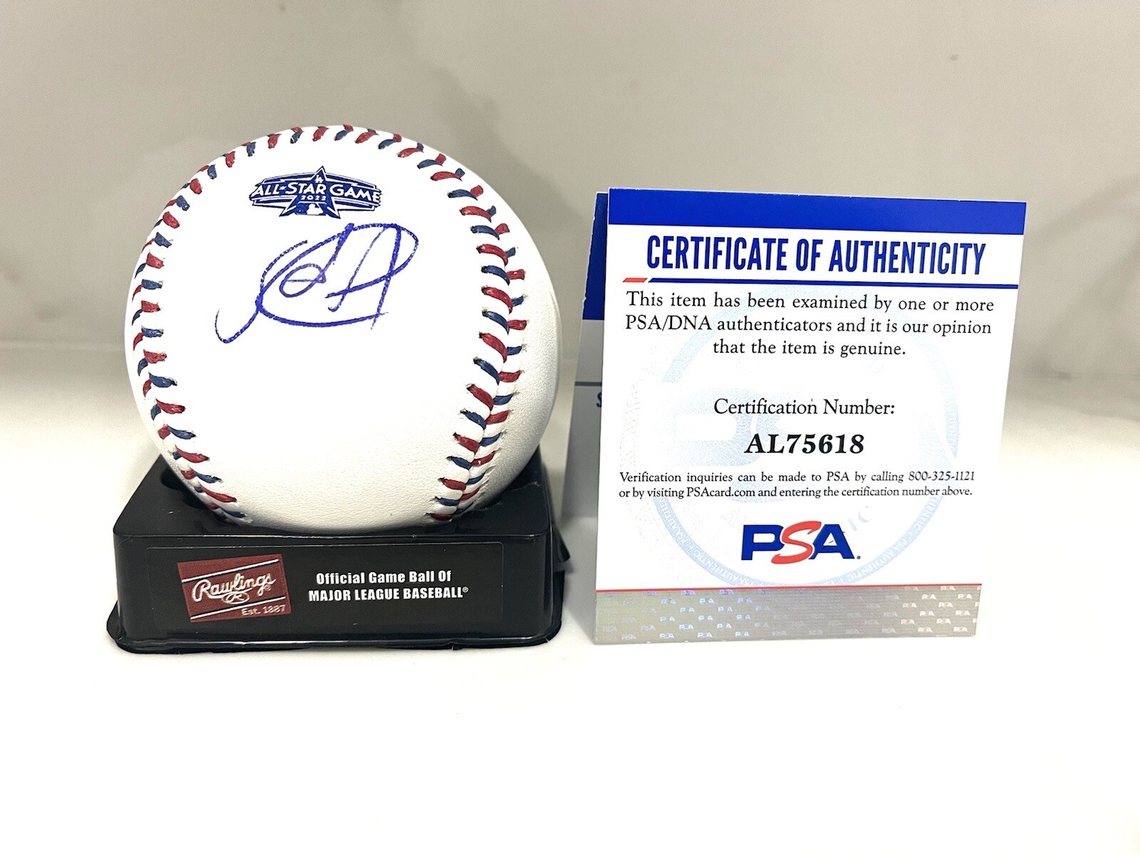 Sandy Alcantara Hand Signed 2022 All star Game Baseball Marlins PSA DNA Cert #2