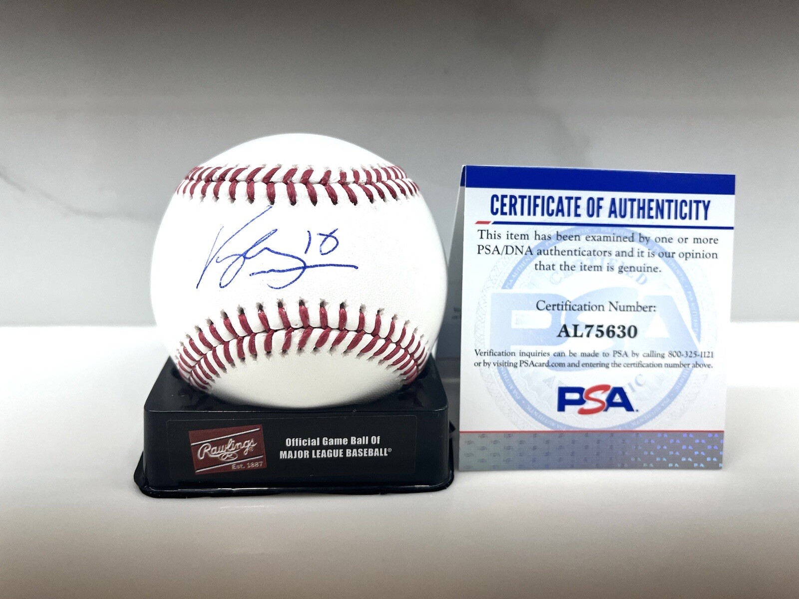 Vaughn Grissom Hand Signed OML Baseball Atlanta Braves PSA DNA Cert #1