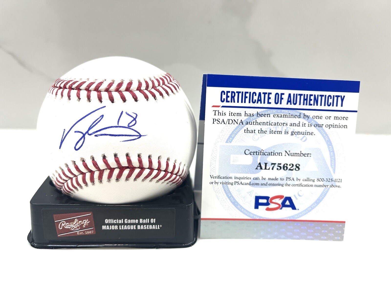 Vaughn Grissom Hand Signed OML Baseball Atlanta Braves PSA DNA Cert #2