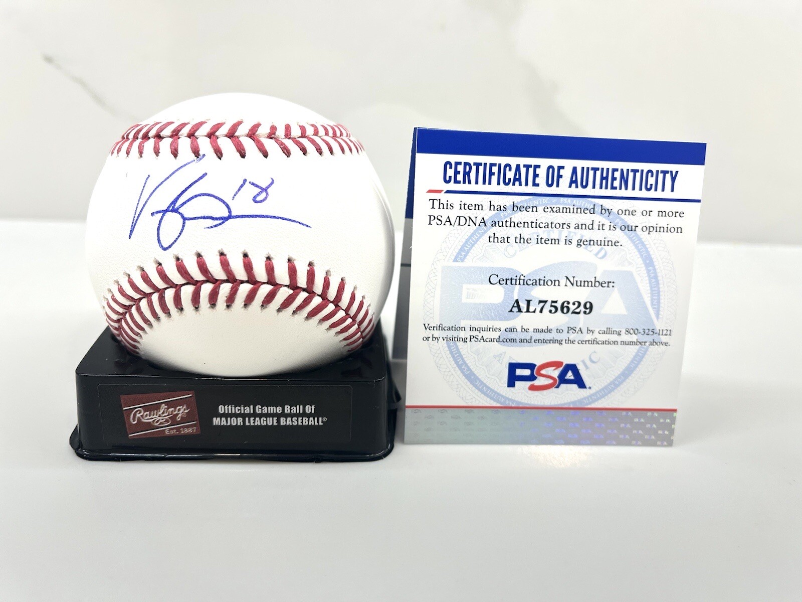 Vaughn Grissom Hand Signed OML Baseball Atlanta Braves PSA DNA Cert #3