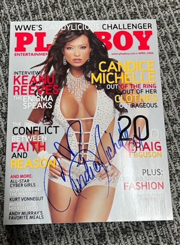 Candice Michelle signed autographed Playboy Magazine Newstand Copy WWE WWF
