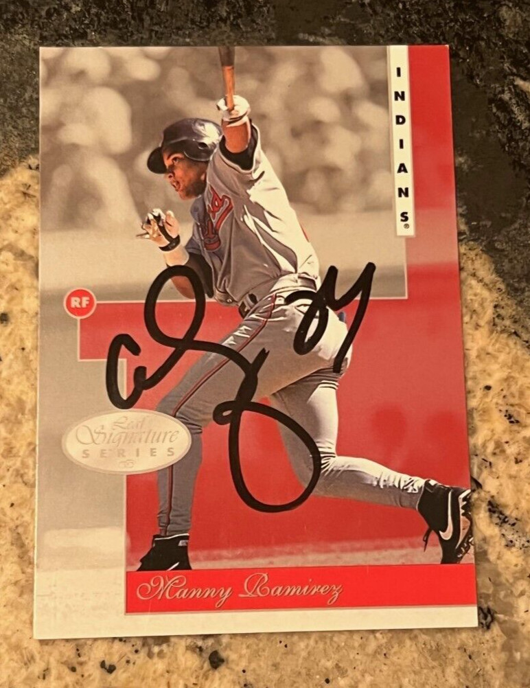 Manny Ramirez signed autographed 1996 Leaf Signature Baseball #11 card
