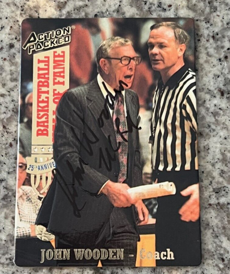 John Wooden signed autographed 1993 Action Packed Trading Card UCLA Hall of Fame