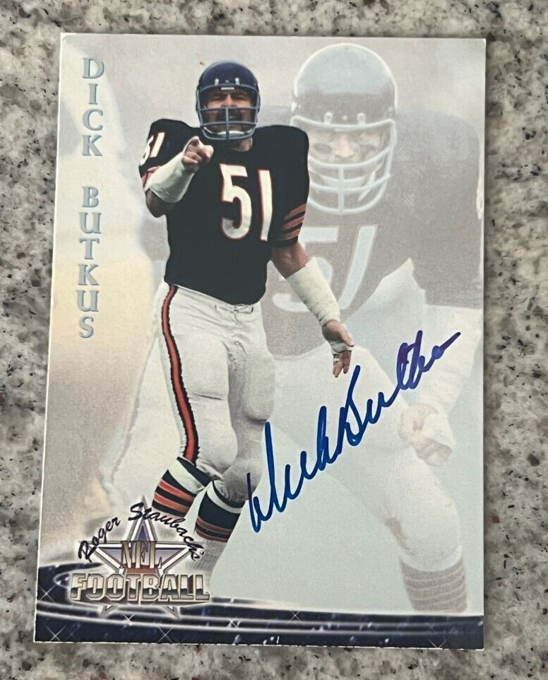 DICK BUTKUS SIGNED AUTOGRAPHED 1994 TED WILLIAMS ROGER STAUBACH'SCHICAGO BEARS 9
