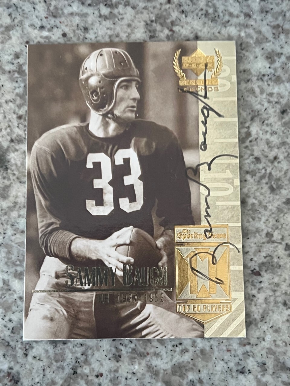 Sammy Baugh signed autographed 1999 Upper Deck Sporting News Card