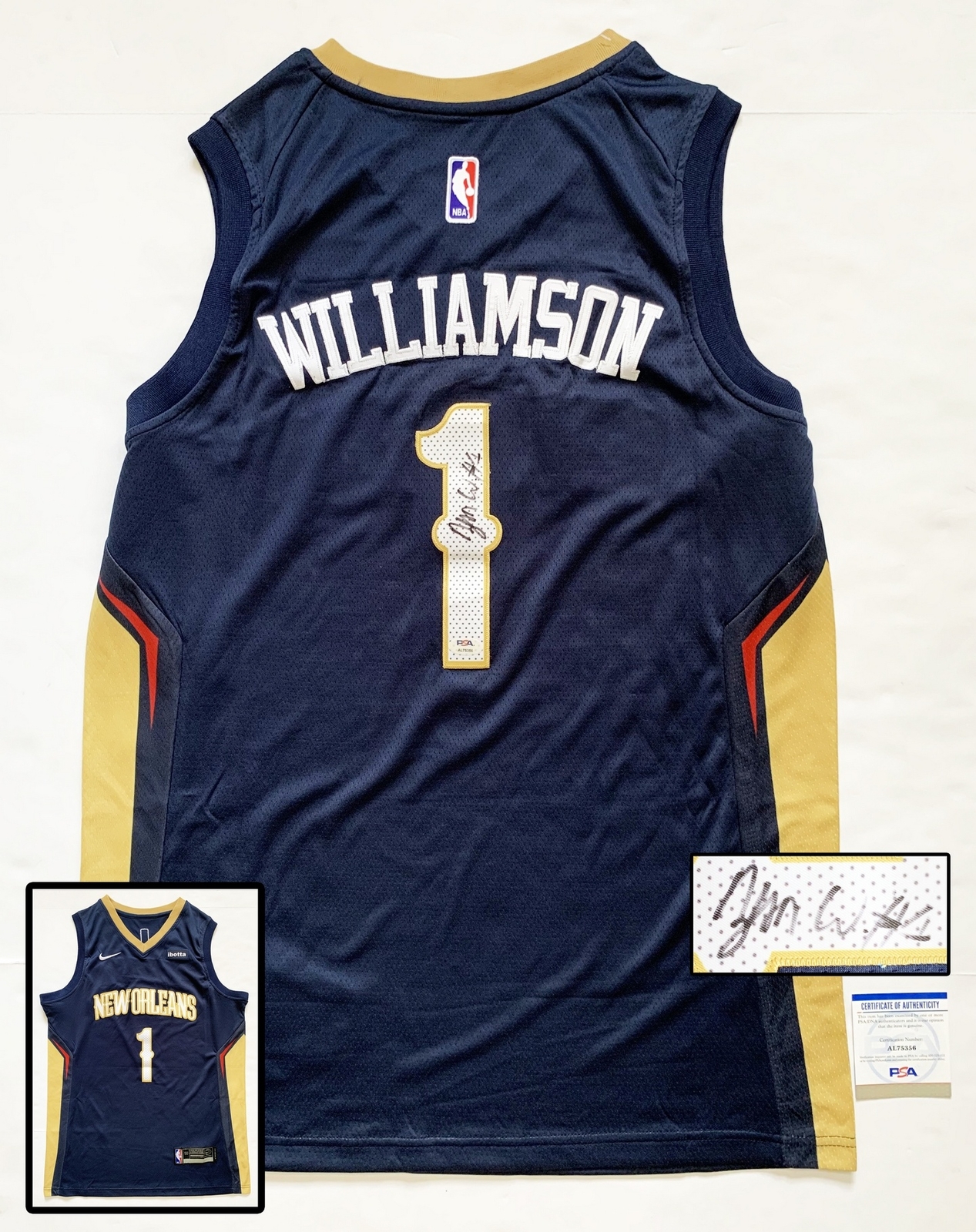 ZION WILLIAMSON SIGNED JERSEY NEW ORLEANS PELICANS PSA/DNA COA COLLECTIBLE MEMORABILIA