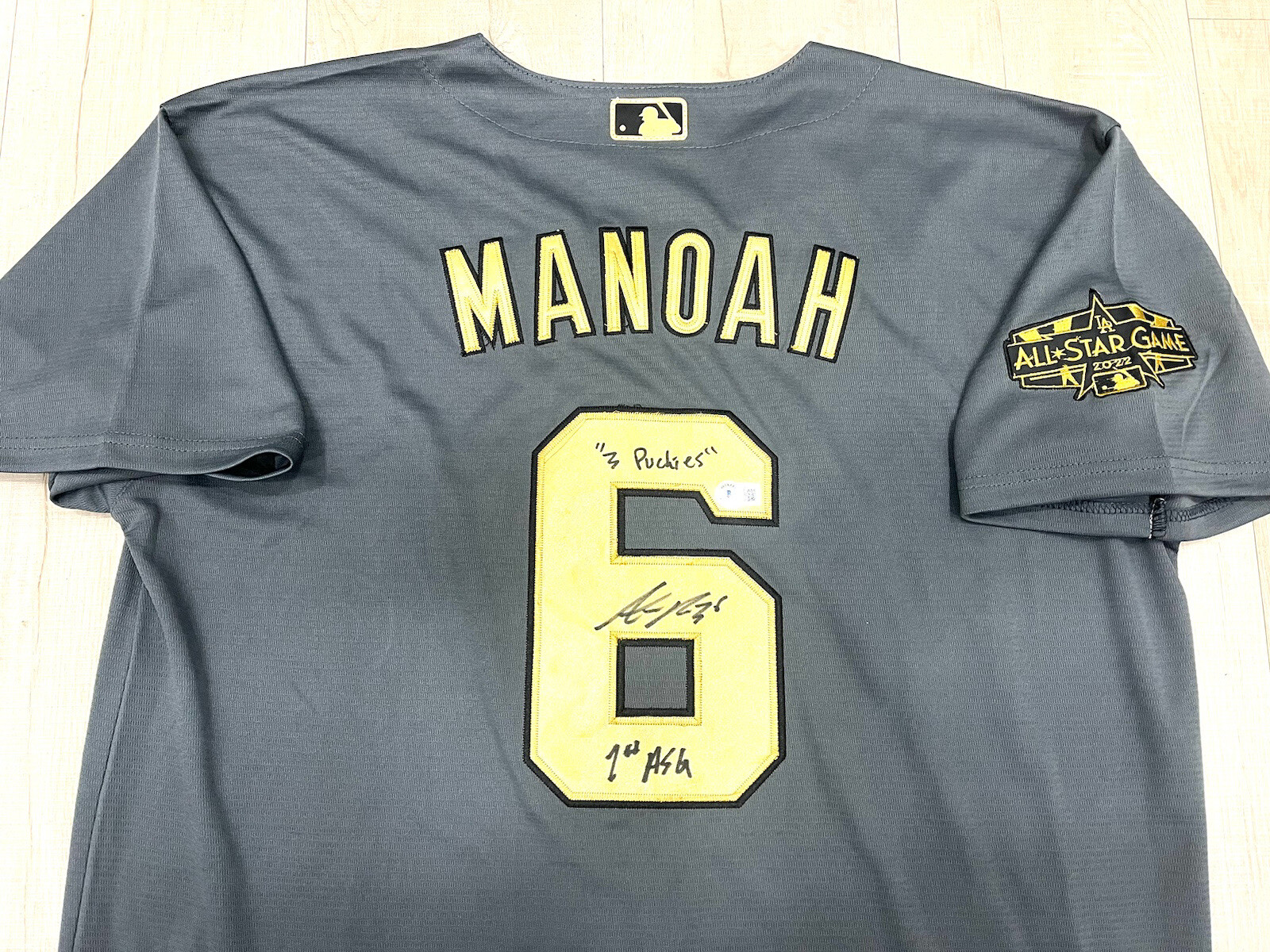 ALEK MANOAH HAND SIGNED TORONTO BLUEJAYS 2022 ALL STAR JERSEY BAS BECKETT CERT 1