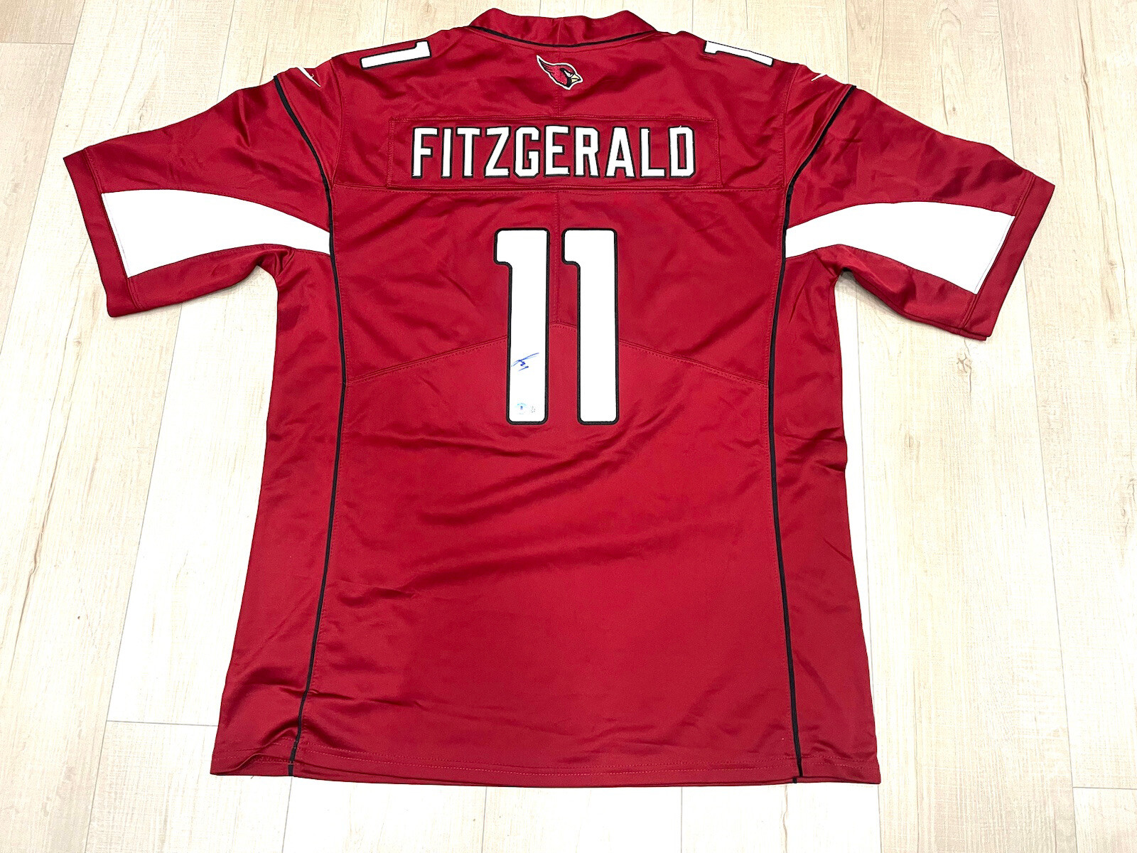 LARRY FITZGERALD HAND SIGNED ARIZONA CARDINALS JERSEY HOF LEGEND BECKETT BAS #2