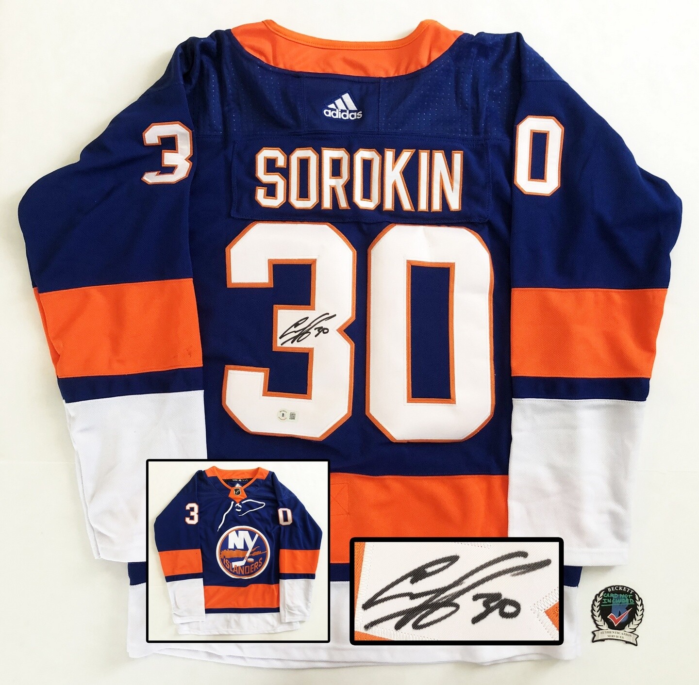 Ilya Sorokin Signed Jersey New York Islanders Beckett BAS COA
