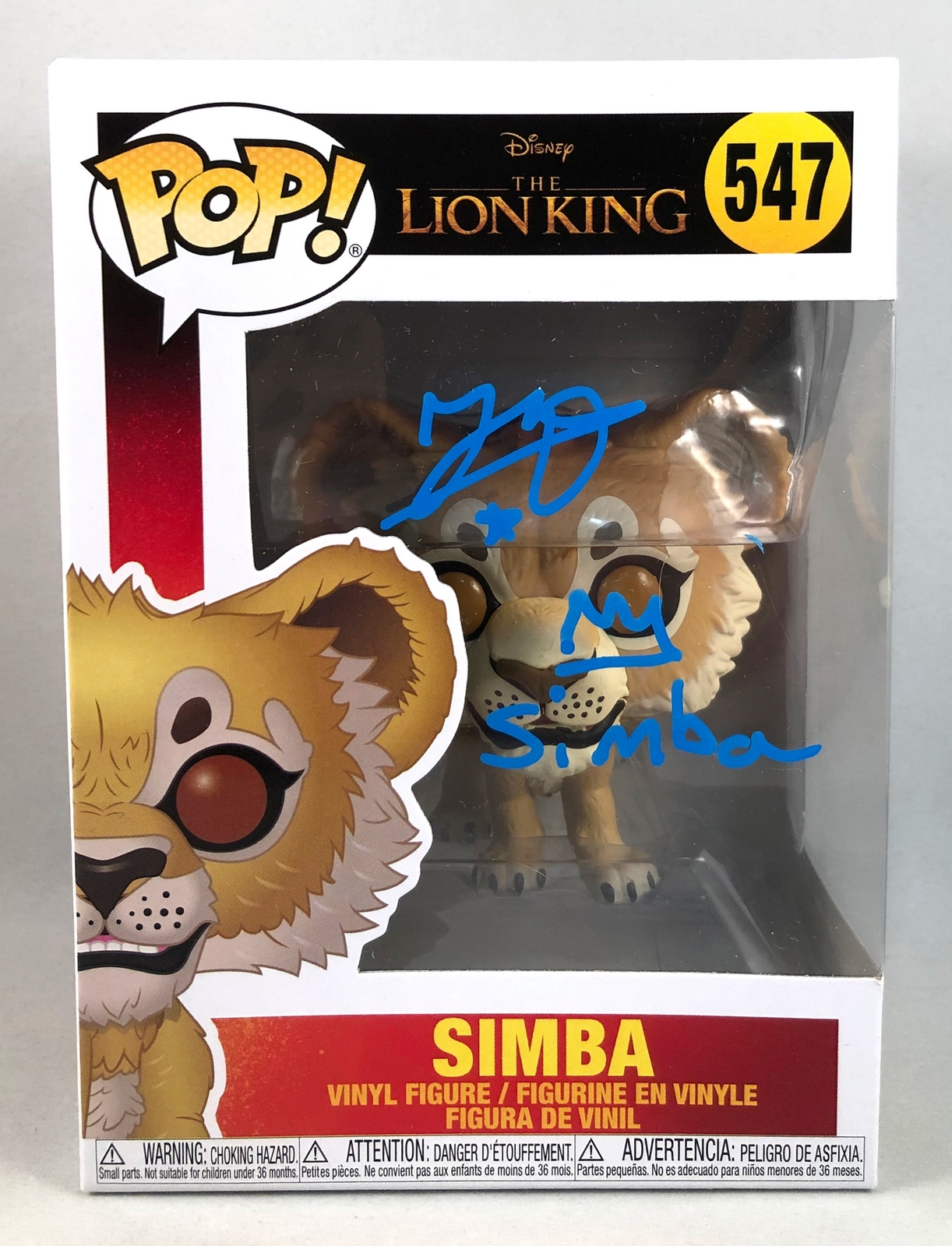 JD McCrary Signed Funko Pop Simba #547 Disneys Lion King COA
