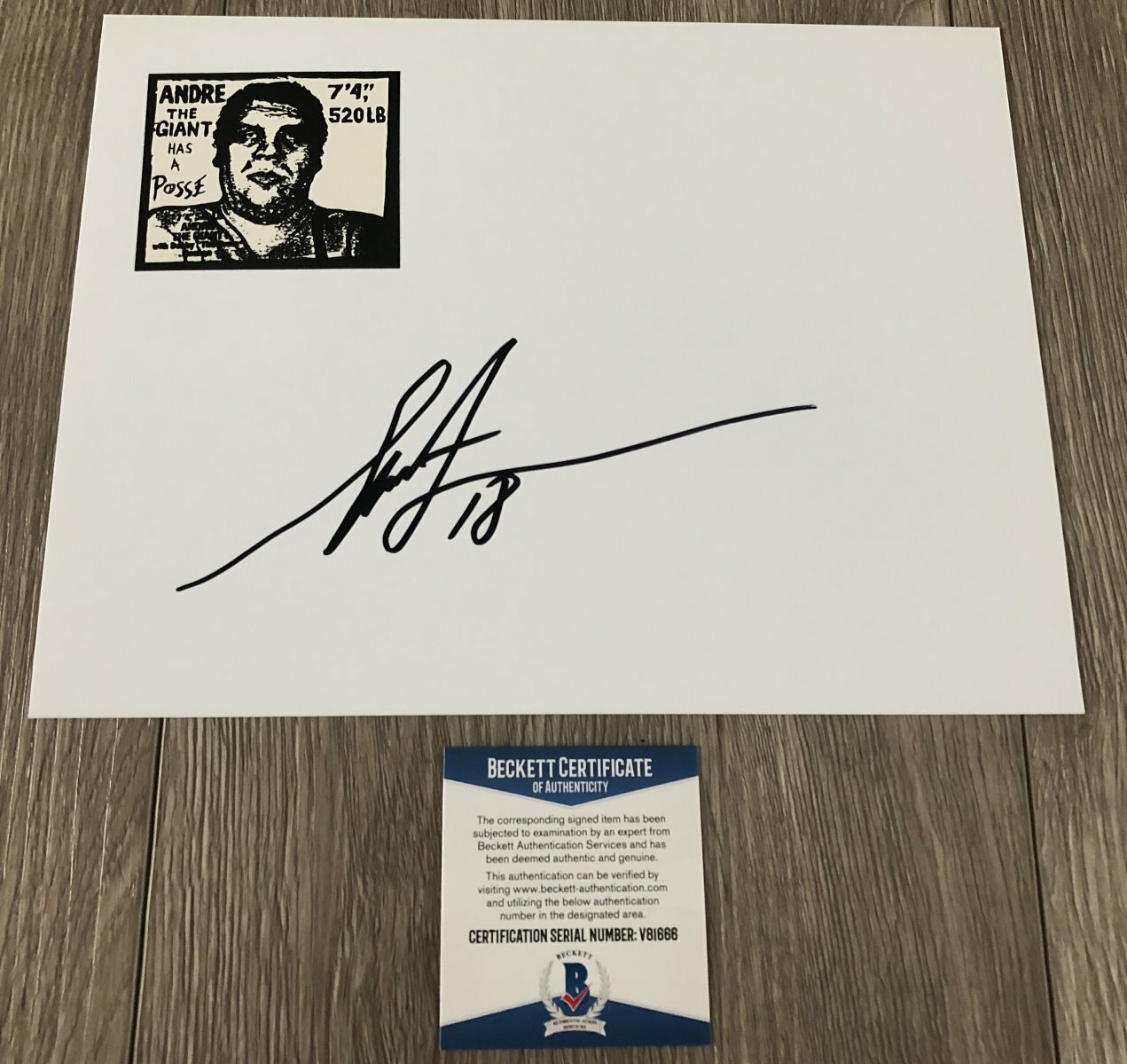 SHEPARD FAIREY SIGNED ORIGINAL ARTWORK STICKER w/EXACT PROOF & BECKETT BAS COA
