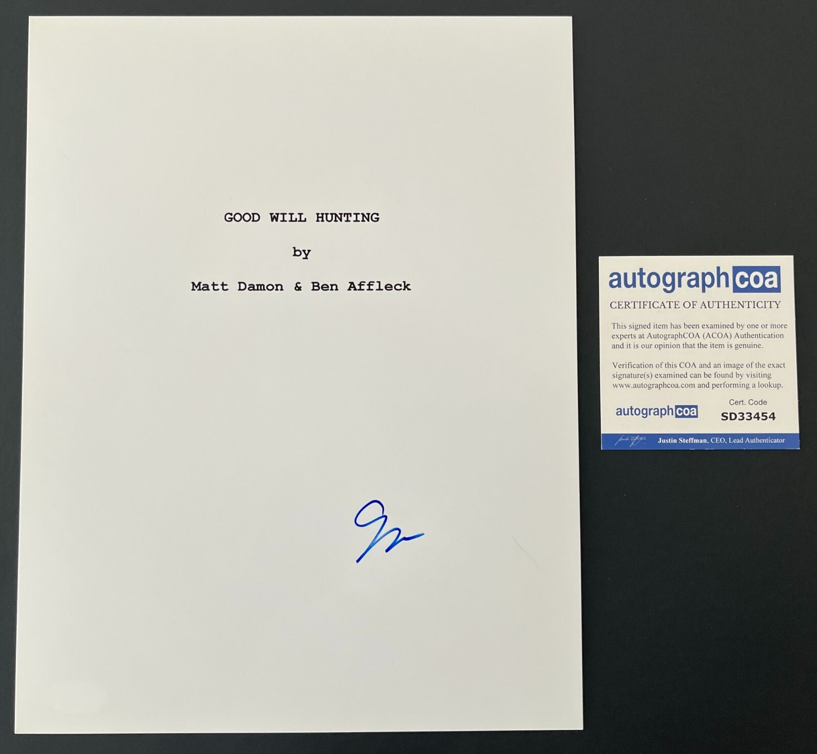 GUS VAN SANT SIGNED AUTOGRAPH GOOD WILL HUNTING FULL 122 PG SCRIPT w/EXACT PROOF
