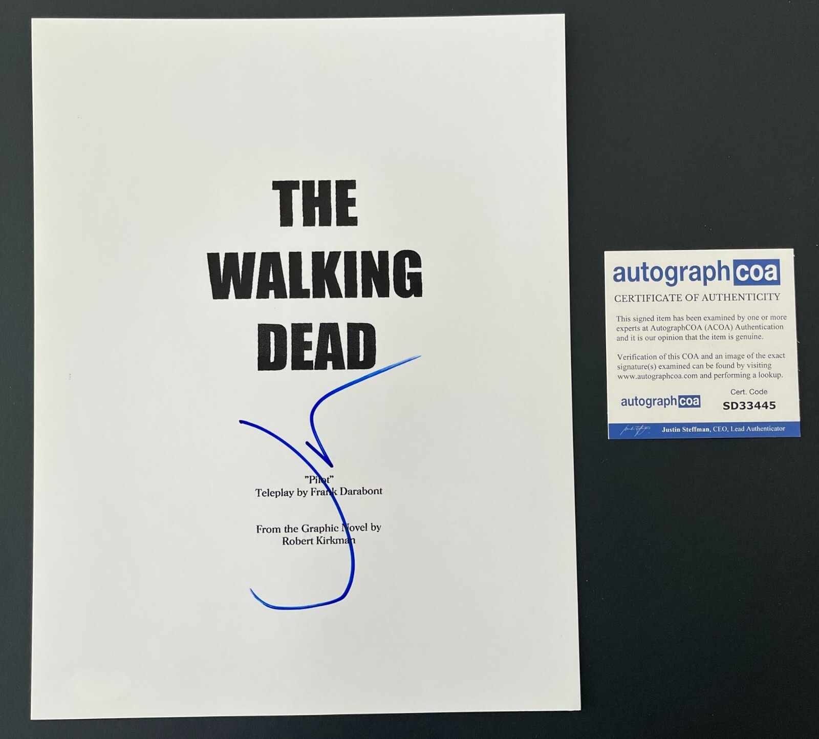 JON BERNTHAL SIGNED AUTOGRAPH THE WALKING DEAD FULL 61 PAGE PILOT SCRIPT w/PROOF
