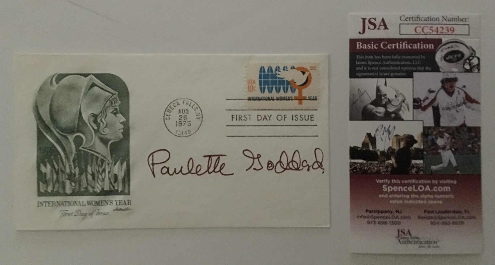 Paulette Goddard Signed Autographed First Day Cover JSA Certified
