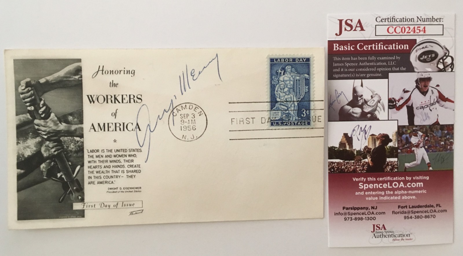 George Meany Signed Autographed First Day Cover JSA Certified Labor AFL-CIO
