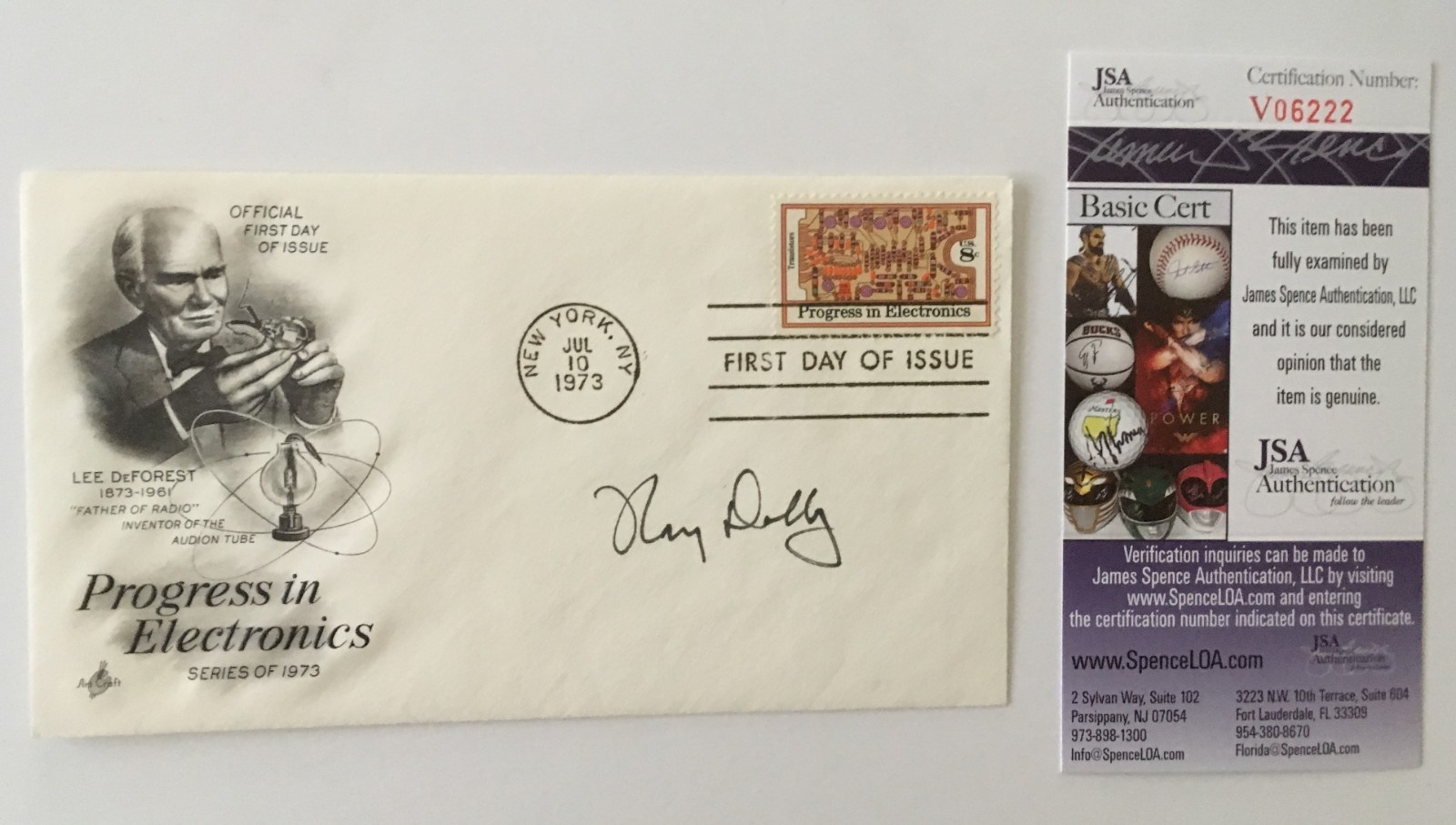 Ray Dolby Signed Autographed First Day Cover JSA Certified Dolby Sound Inventor

