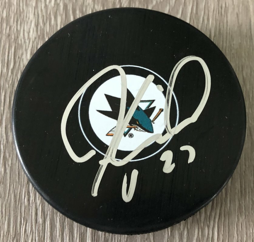 JEREMY ROENICK SIGNED AUTOGRAPH SAN JOSE SHARKS NHL LOGO PUCK A w/EXACT PROOF
