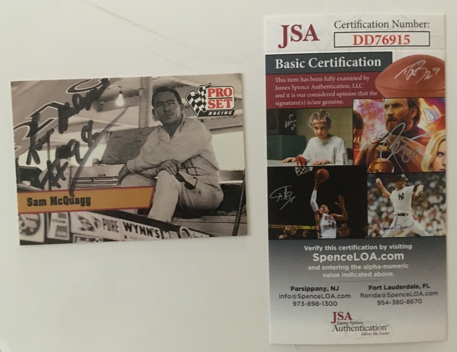 Sam McQuagg Signed Autographed 1991 Pro Set Racing Card #L26 JSA Certified
