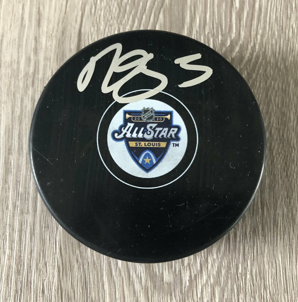 MARK GIORDANO CALGARY FLAMES SIGNED 2020 NHL ALL STAR GAME PUCK F w/PROOF
