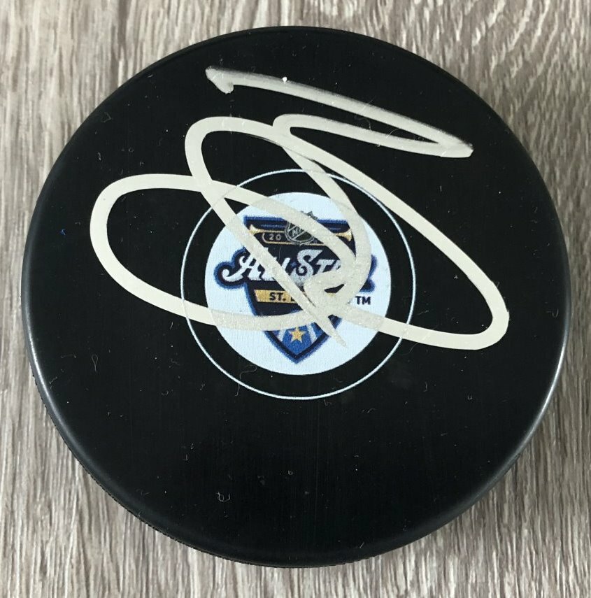 JACK EICHEL BUFFALO SABRES SIGNED 2020 NHL ALL STAR GAME PUCK B w/PROOF
