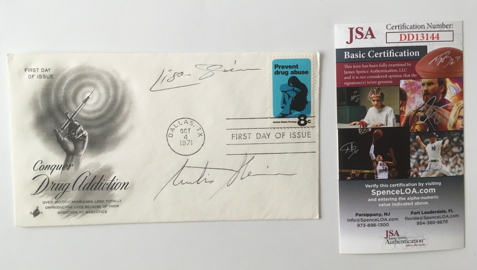 Curtis & Lisa Sliwa Signed Autographed First Day Cover JSA Cert Guardian Angels

