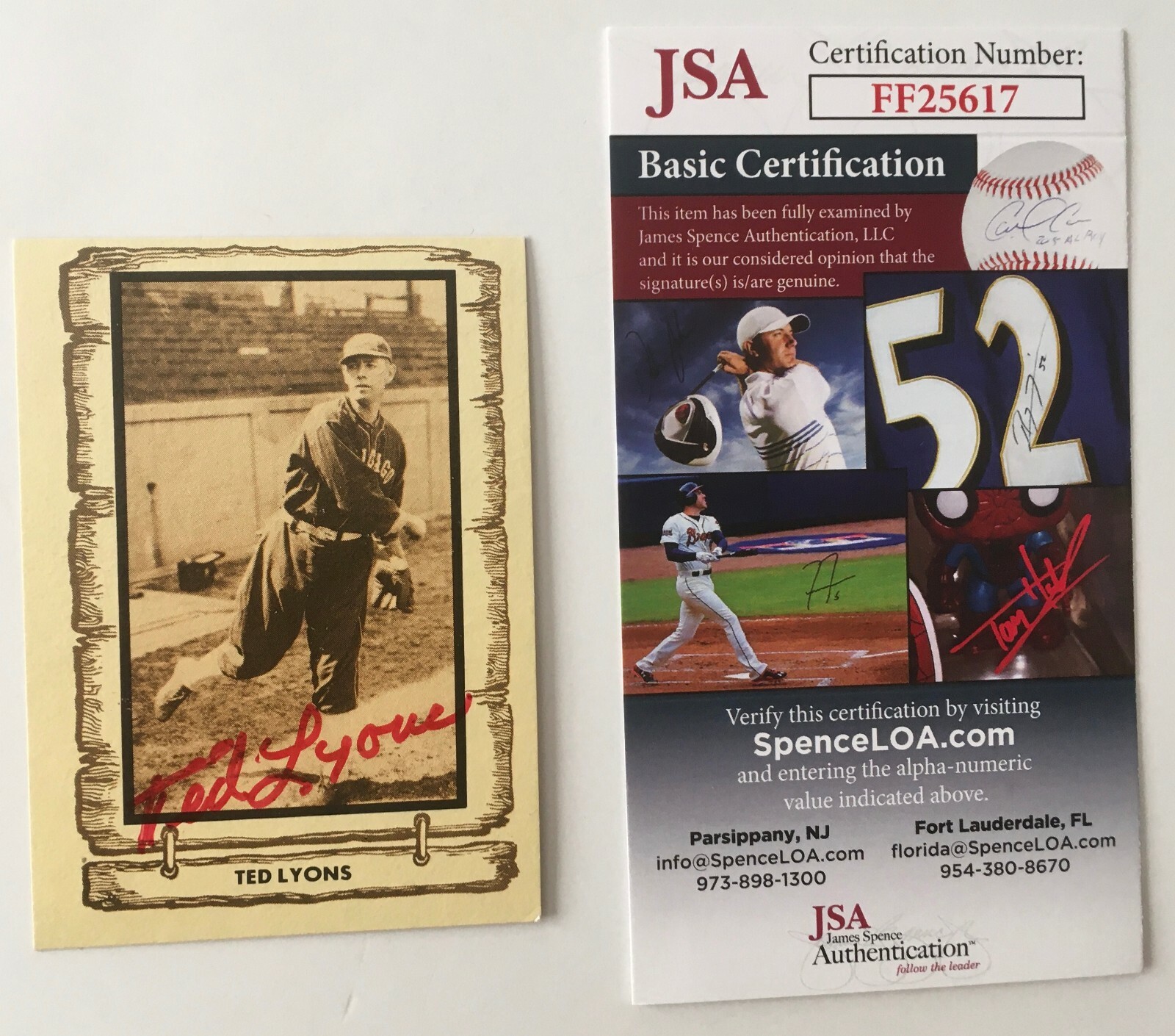 Ted Lyons Signed Autographed 1982 Cramer Legends Card #77 JSA Certified
