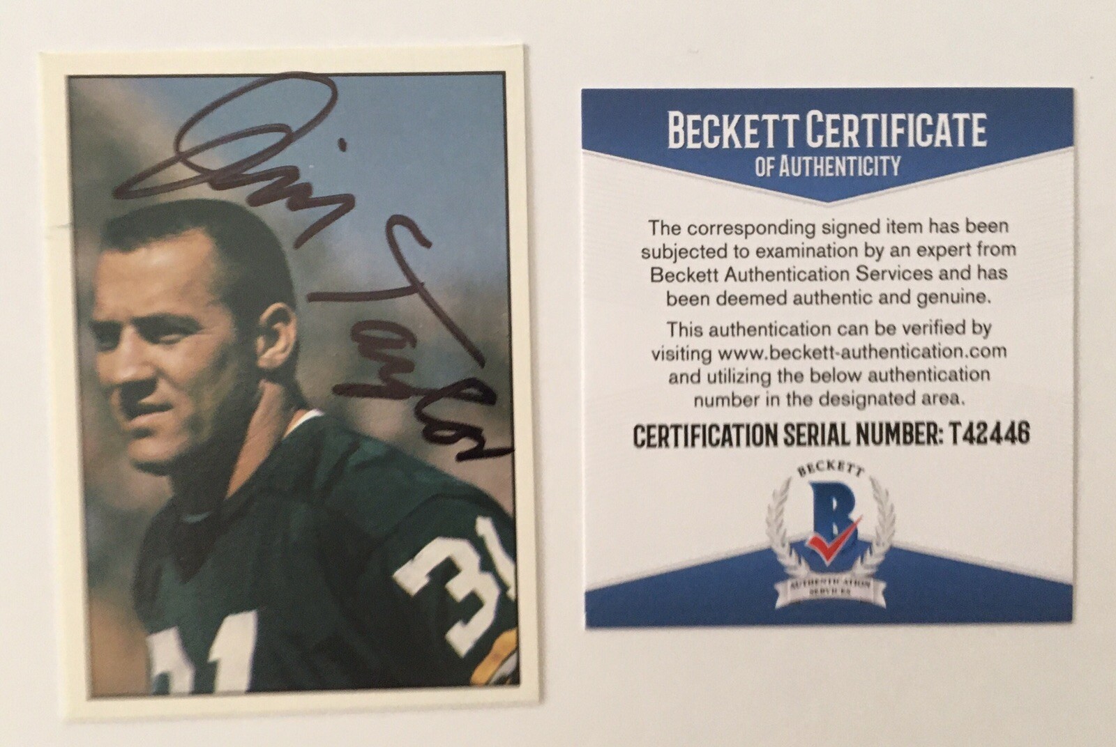 Jim Taylor Signed Autographed 1981 TCMA Card #13 BAS Beckett Certified Packers
